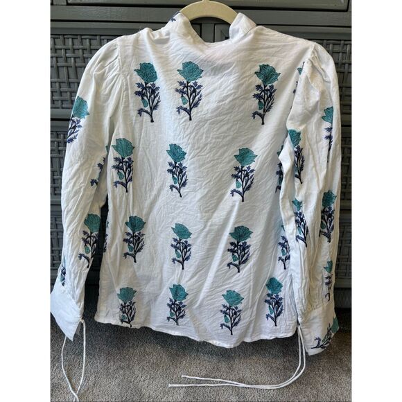 Victoria Dunn block printed blouse, XS $88 E37 - Picture 2 of 5